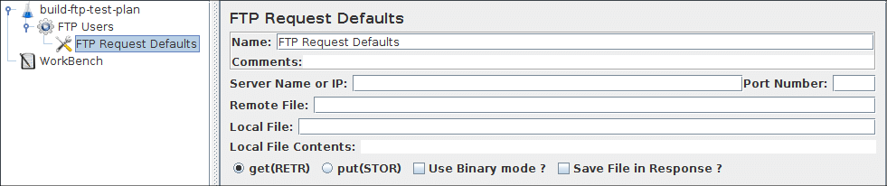 
図 7.3。 FTP リクエストのデフォルト