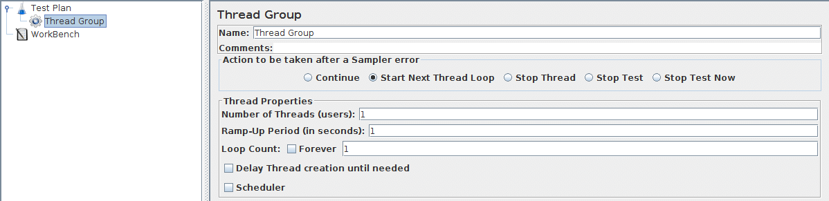 
図 6.1。 デフォルト値を持つスレッド グループ