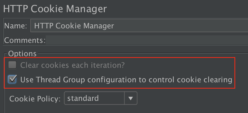 
図 4.10。 スレッド グループを使用して CookieManager を制御する