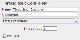 スループット コントローラーのコントロール パネルのスクリーンショット